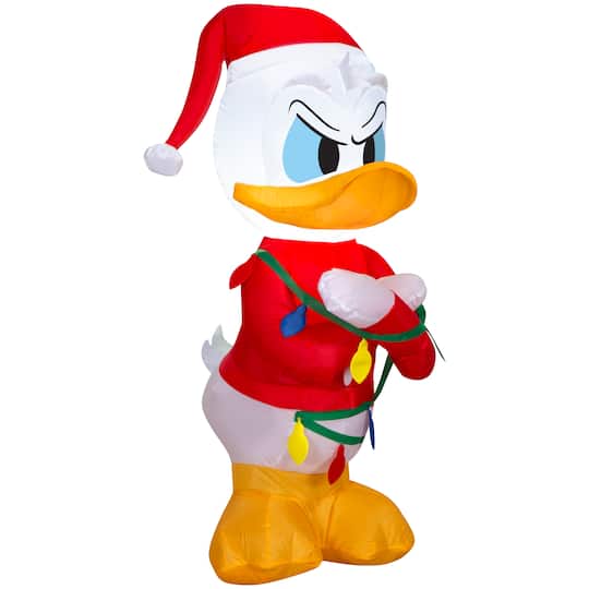 3.5ft. Airblown® Inflatable Disney® Donald Duck in Sweater with Christmas Lights Scene
